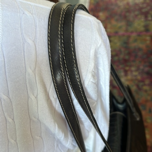 Brighton  Vintage  Croc embossed  Gen. leather   Shoulder bag  navy / black  EUC - Picture 7 of 14